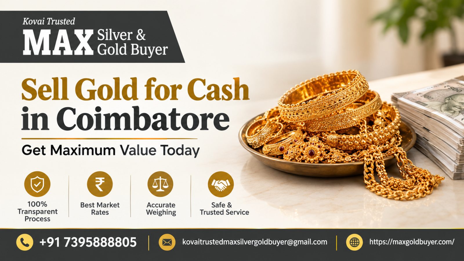 Sell Gold for Cash in Coimbatore